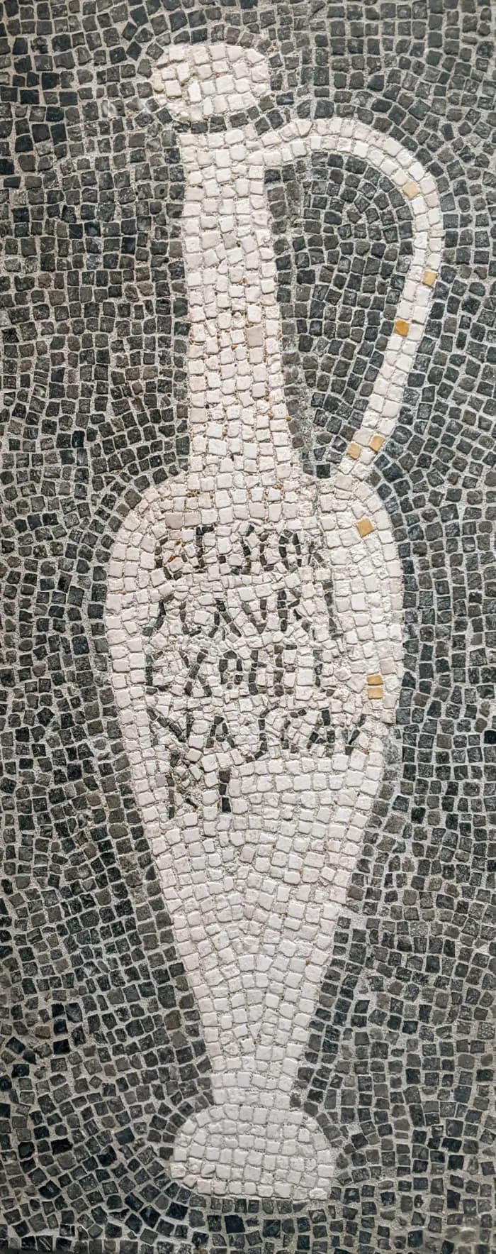 Roman mosaic of a fish-sauce bottle associated with garum