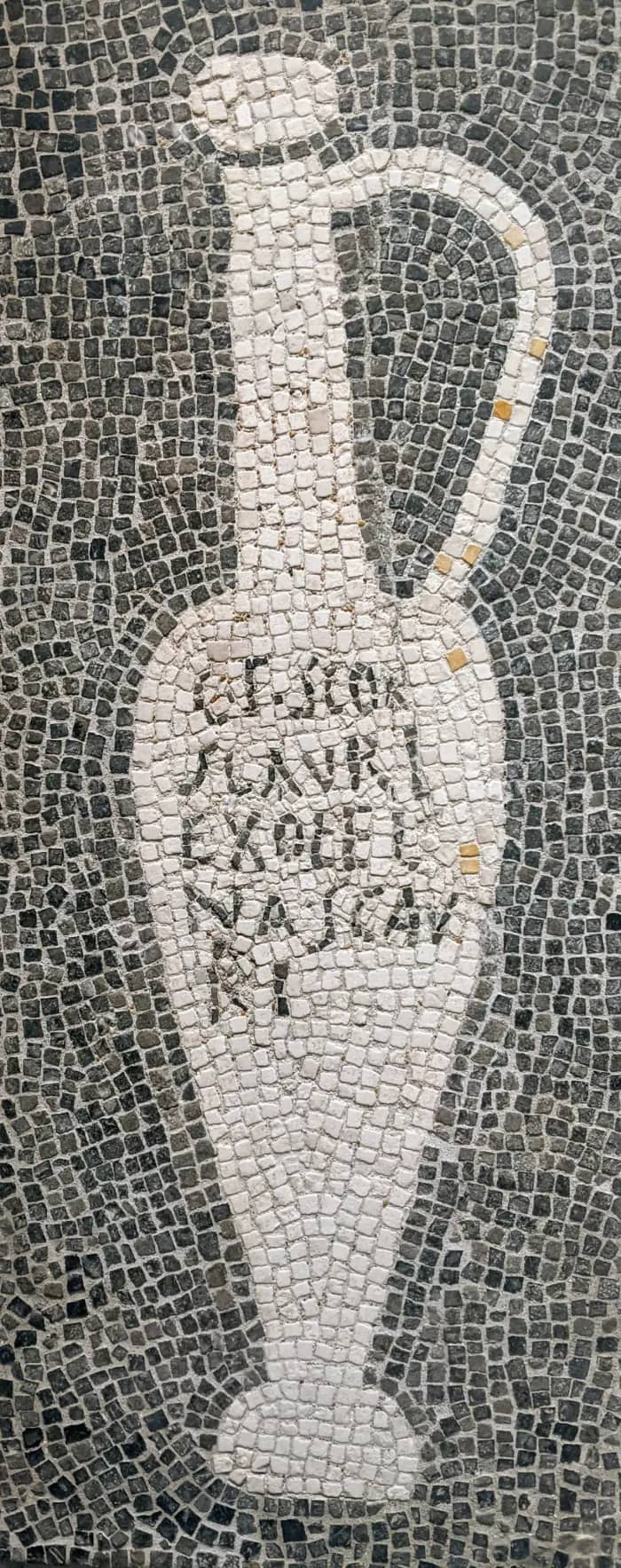 Roman mosaic of a fish-sauce bottle associated with garum