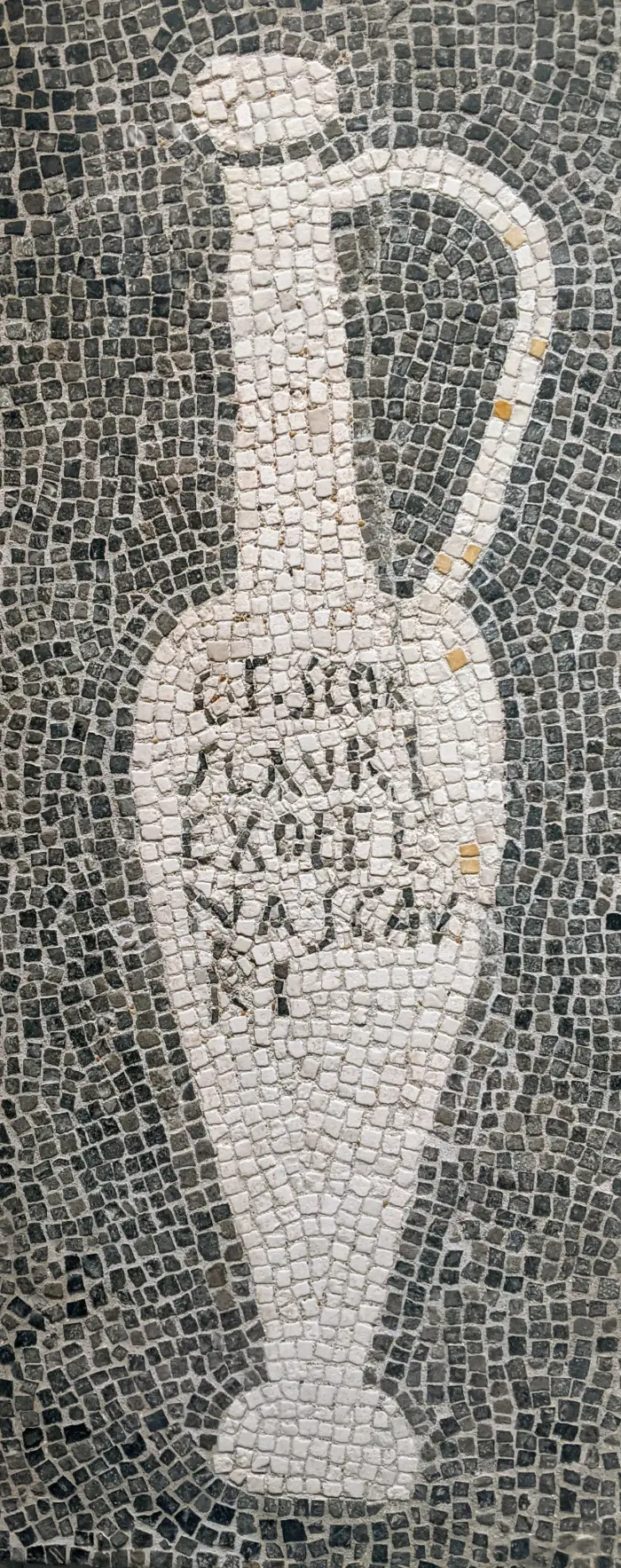Roman mosaic of a fish-sauce bottle associated with garum