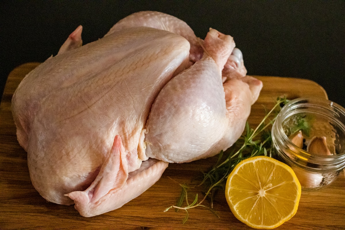 Golden roasted chicken with herbs