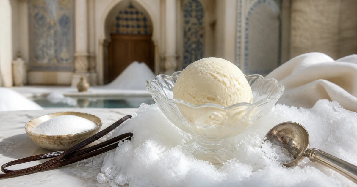 Glace à la vanille, neige et sucre : les éléments techniques d’une histoire mondiale des desserts froids.