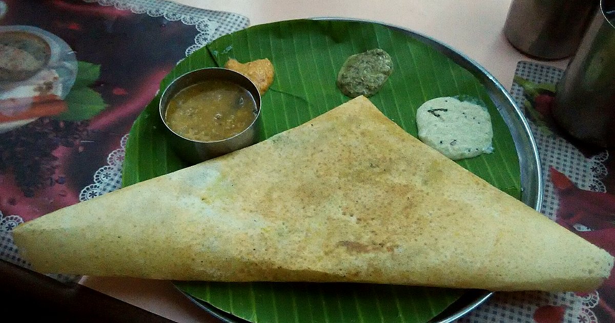 Editorial still life of dosa with related pantry items