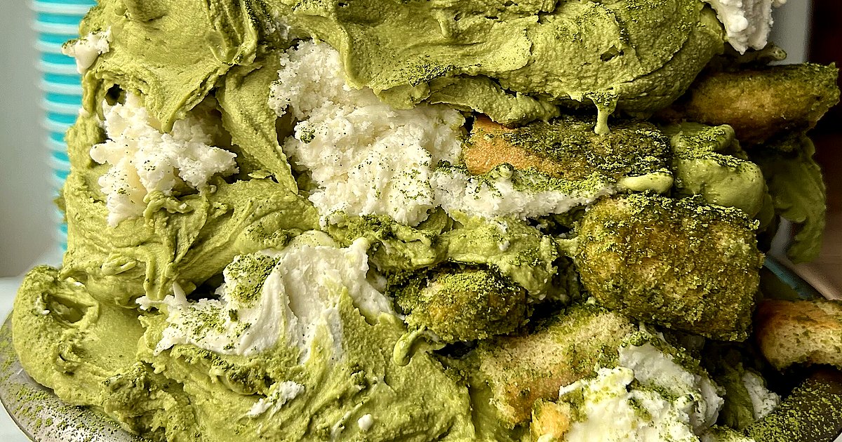 Editorial still life of matcha with related pantry items
