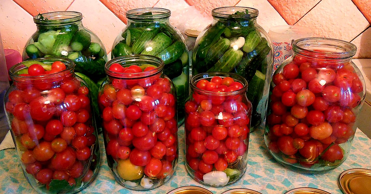 Close view of pickling prepared for serving on a simple table