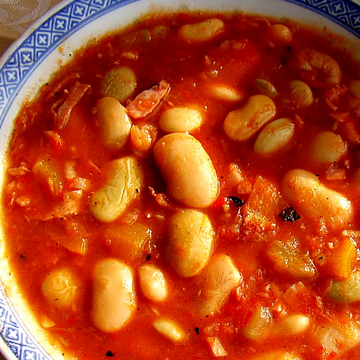 Step 2 for Baked Beans, showing the ingredients and preparation at this stage