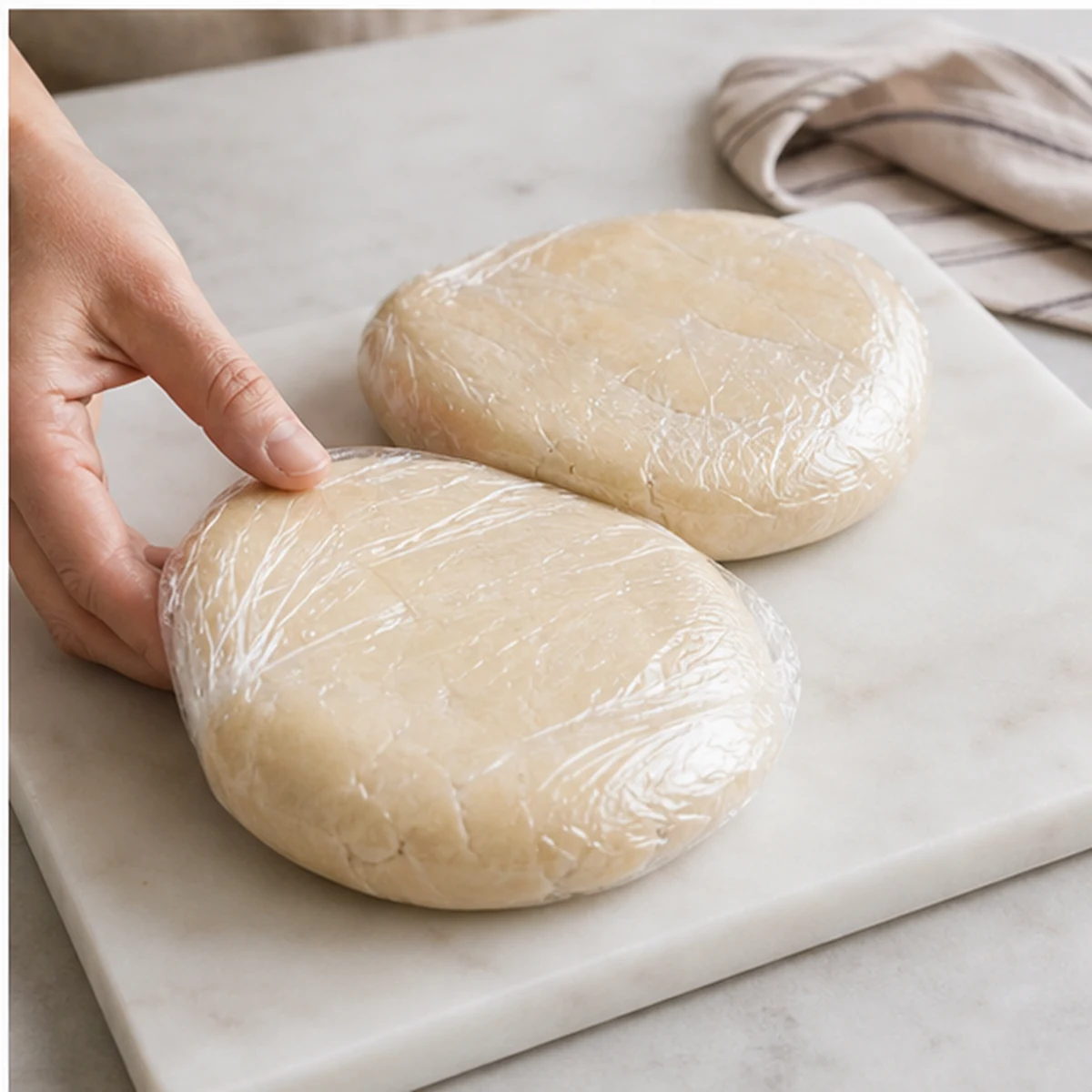 Chill for Beef-Tallow Pie Crust, showing the ingredients and preparation at this stage