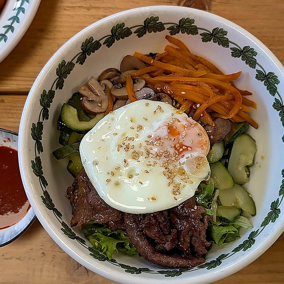 Bulgogi for Bibimbap, showing the ingredients and preparation at this stage