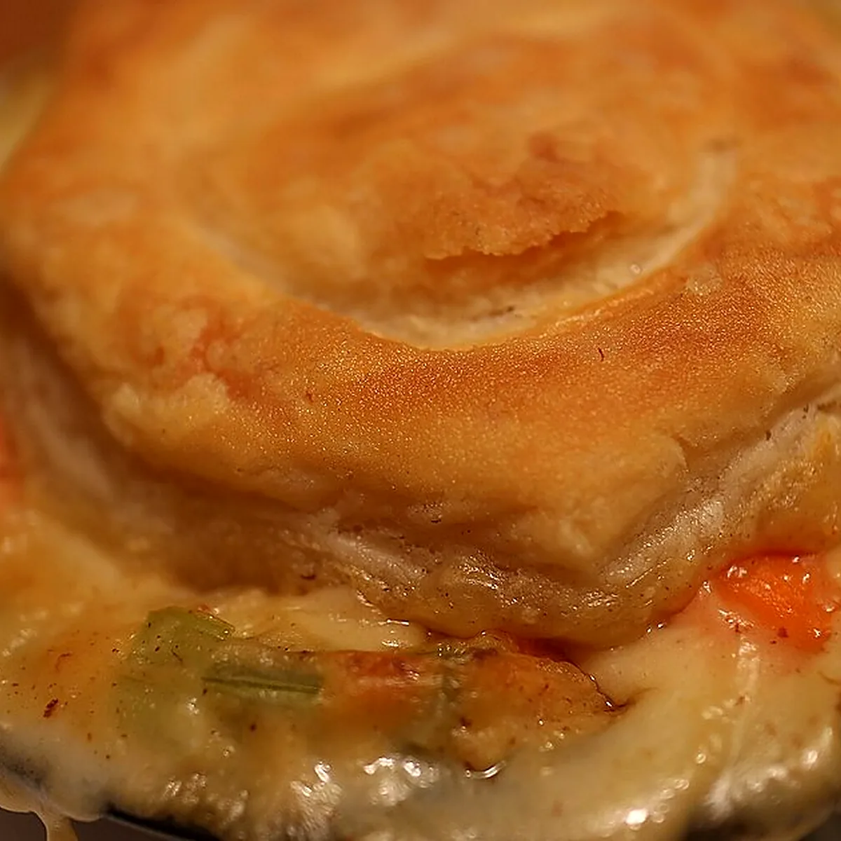 Step 1 for Easy Chicken Pot Pie, showing the ingredients and preparation at this stage