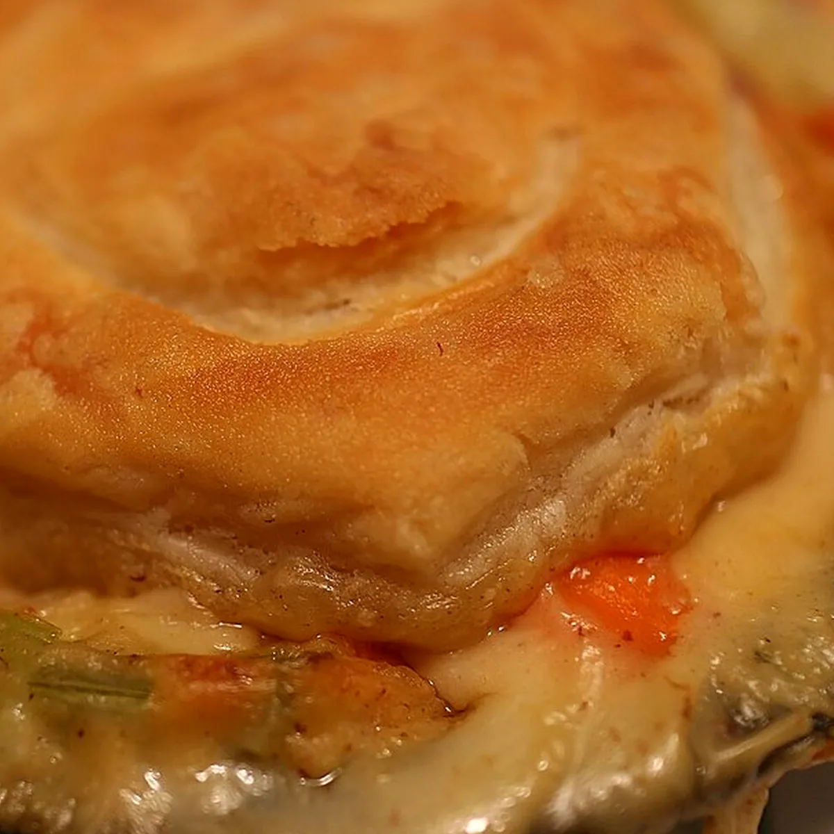 Step 10 for Easy Chicken Pot Pie, showing the ingredients and preparation at this stage