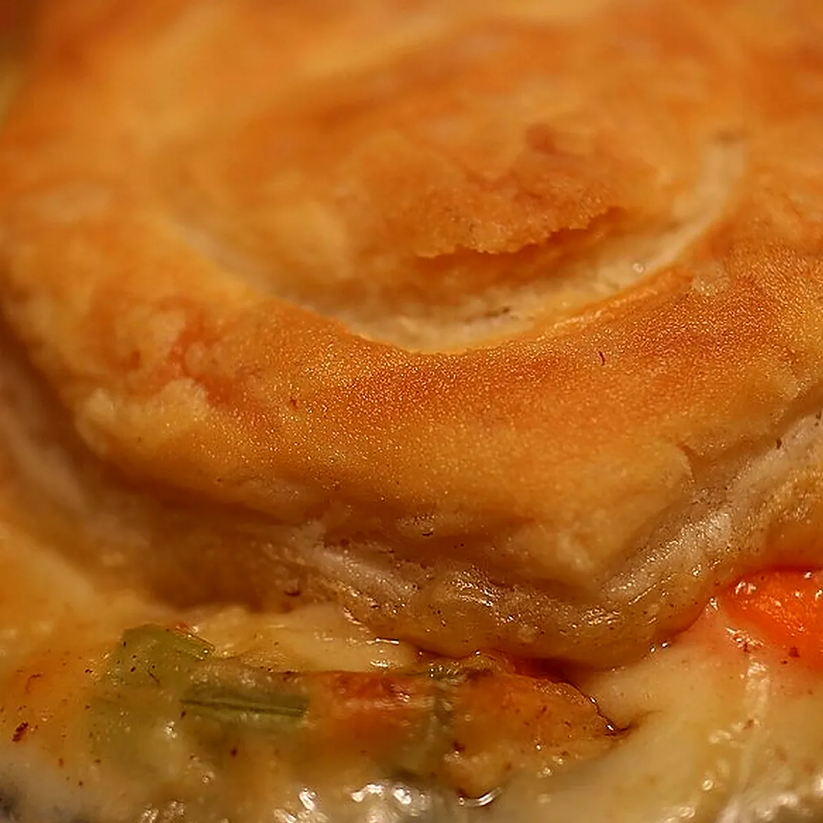 Step 11 for Easy Chicken Pot Pie, showing the ingredients and preparation at this stage