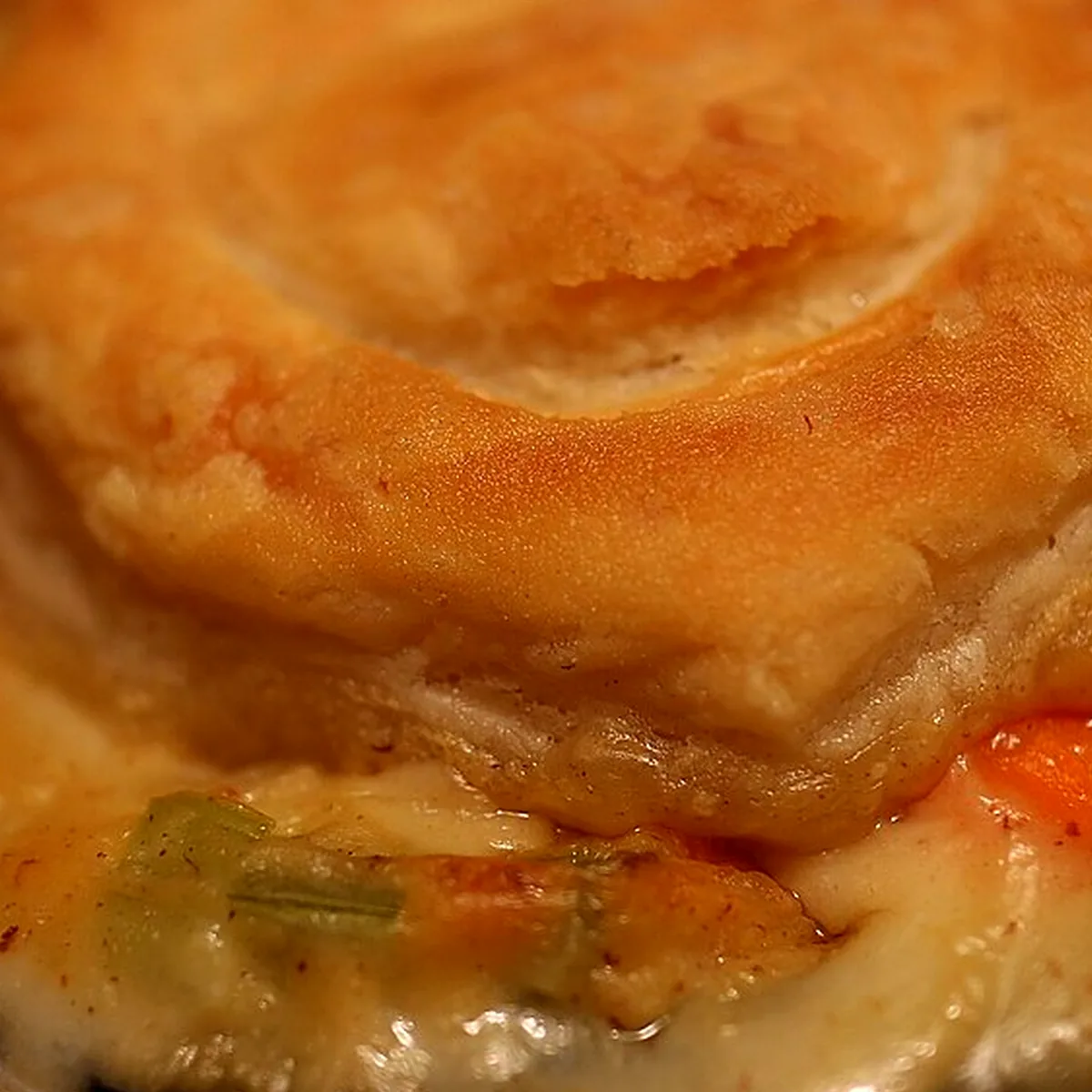 Step 12 for Easy Chicken Pot Pie, showing the ingredients and preparation at this stage