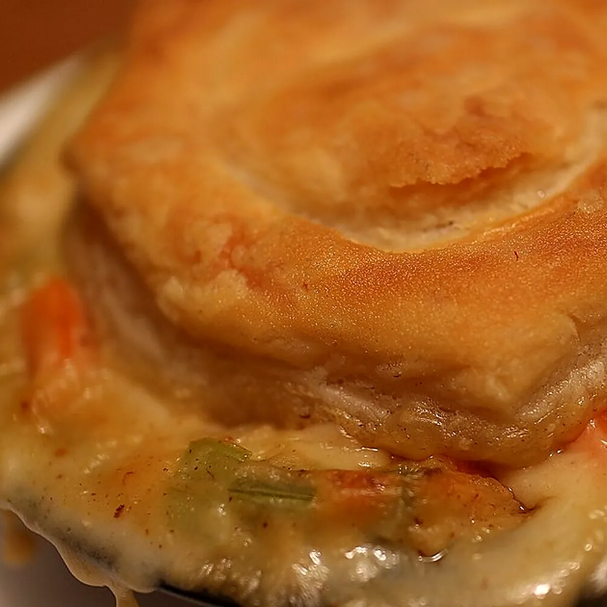 Step 13 for Easy Chicken Pot Pie, showing the ingredients and preparation at this stage