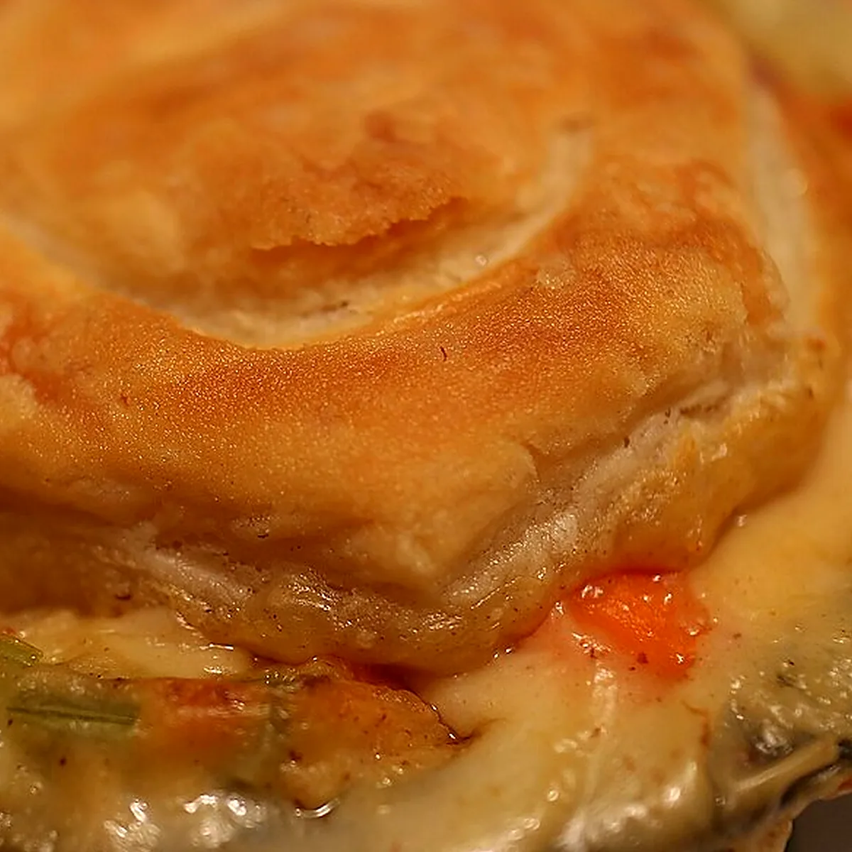 Step 3 for Easy Chicken Pot Pie, showing the ingredients and preparation at this stage