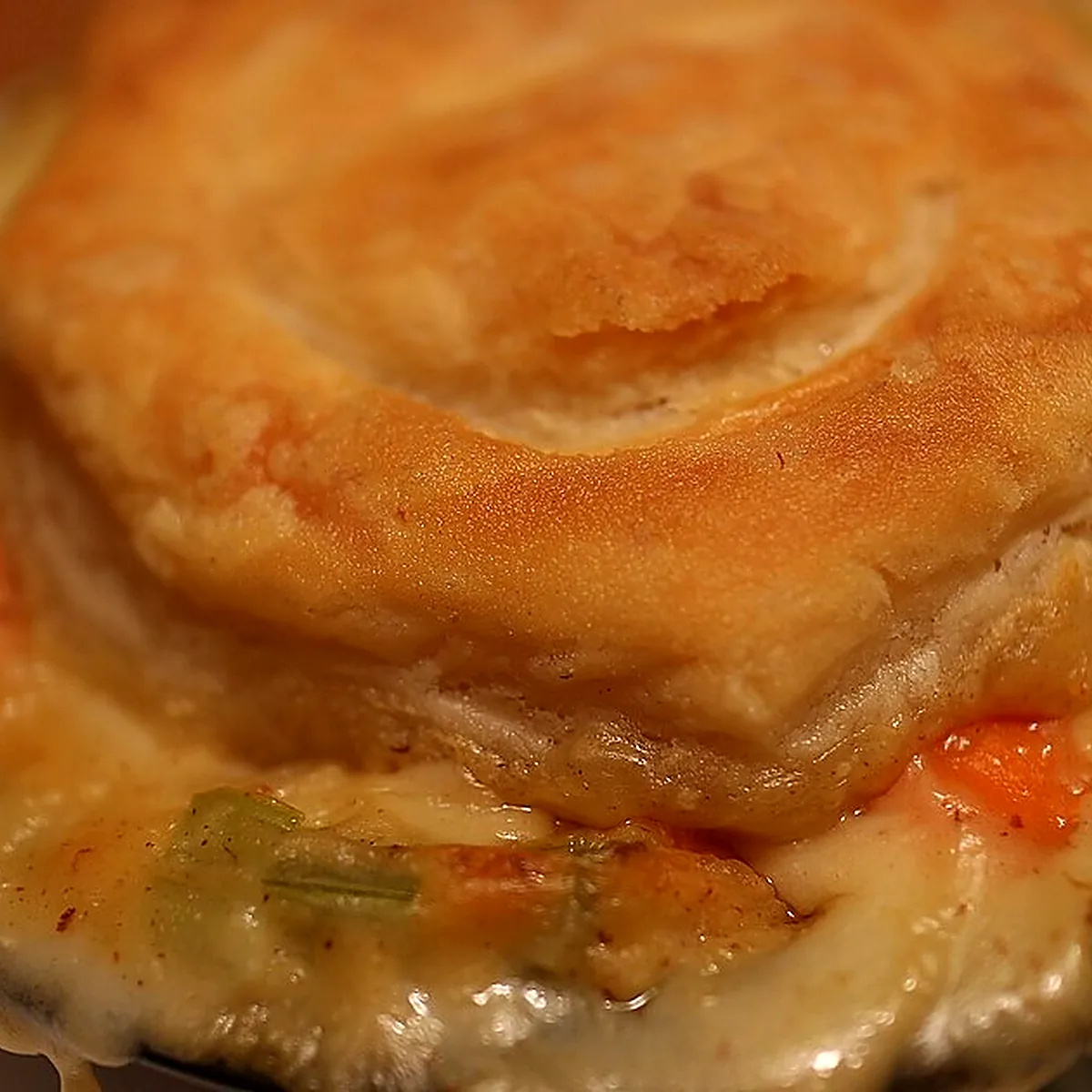 Step 5 for Easy Chicken Pot Pie, showing the ingredients and preparation at this stage