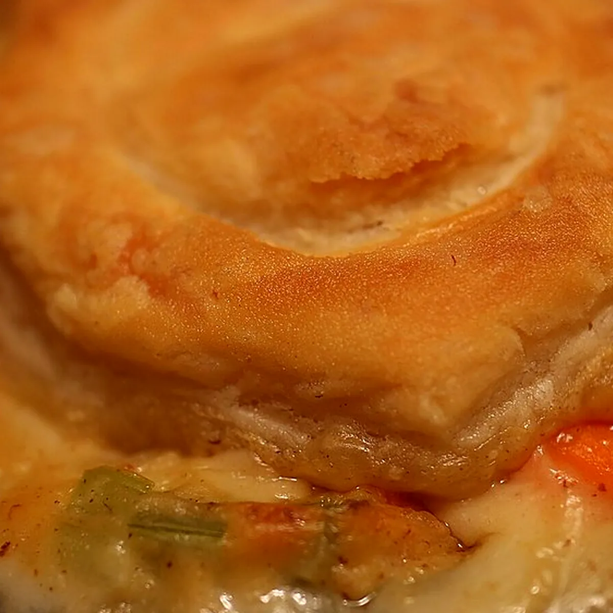 Step 8 for Easy Chicken Pot Pie, showing the ingredients and preparation at this stage