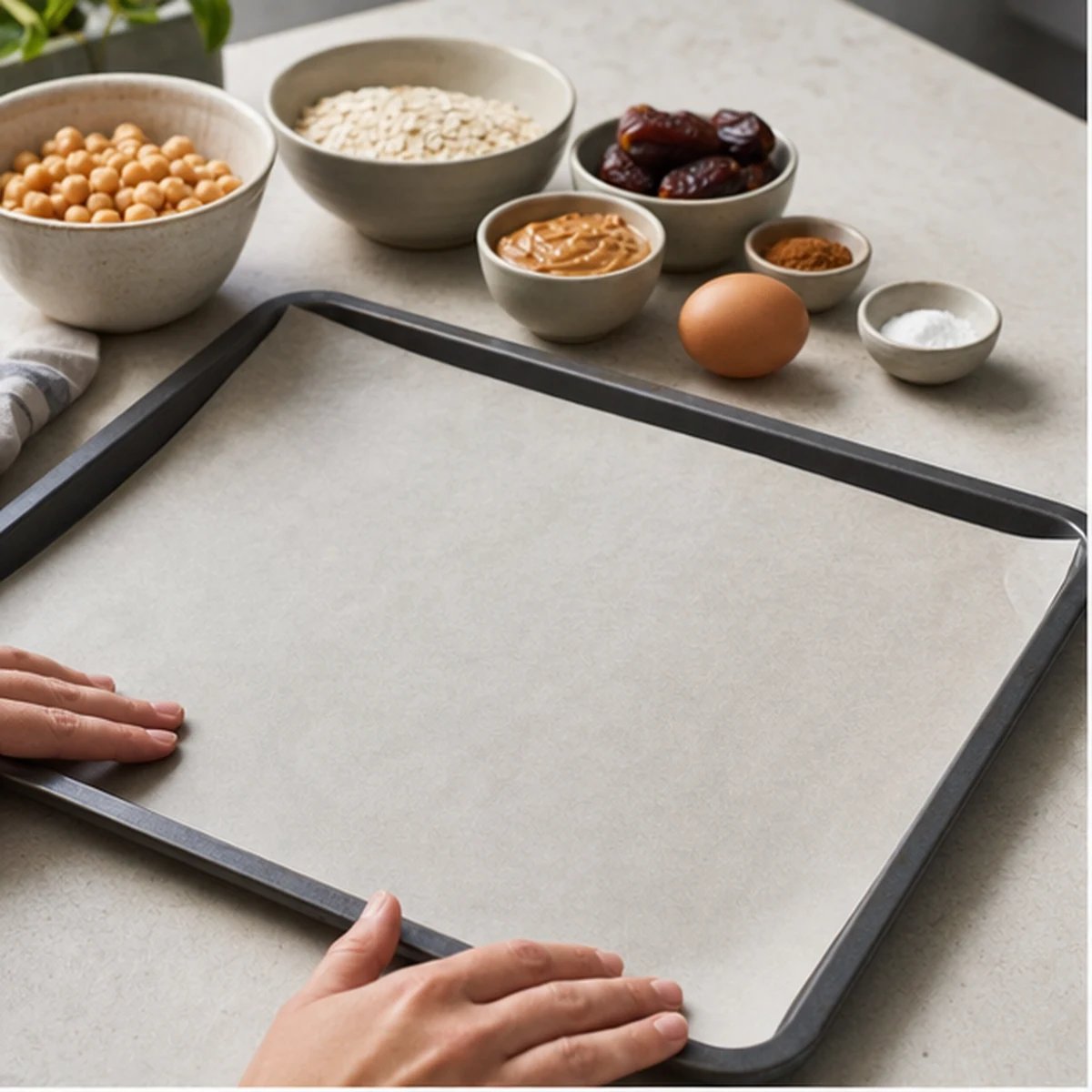 Prepare for Chickpea Oat Breakfast Cookies, showing the ingredients and preparation at this stage