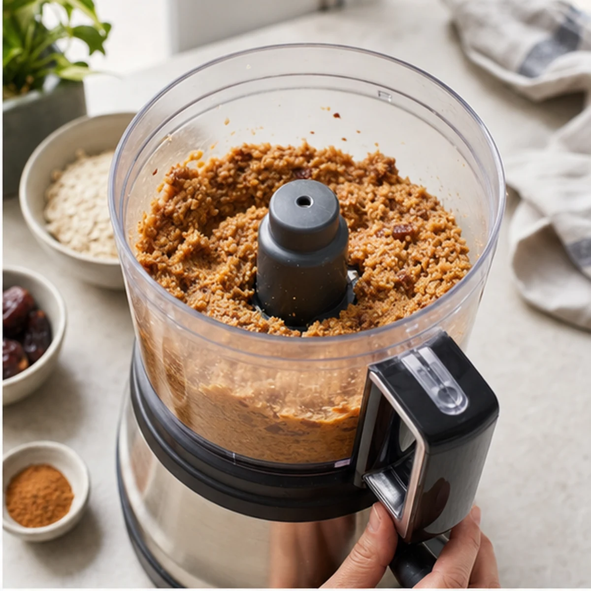 Process for Chickpea Oat Breakfast Cookies, showing the ingredients and preparation at this stage