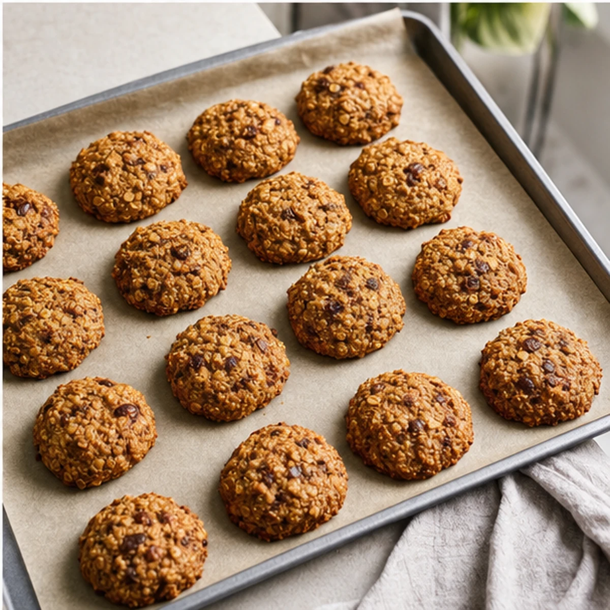 Bake for Chickpea Oat Breakfast Cookies, showing the ingredients and preparation at this stage