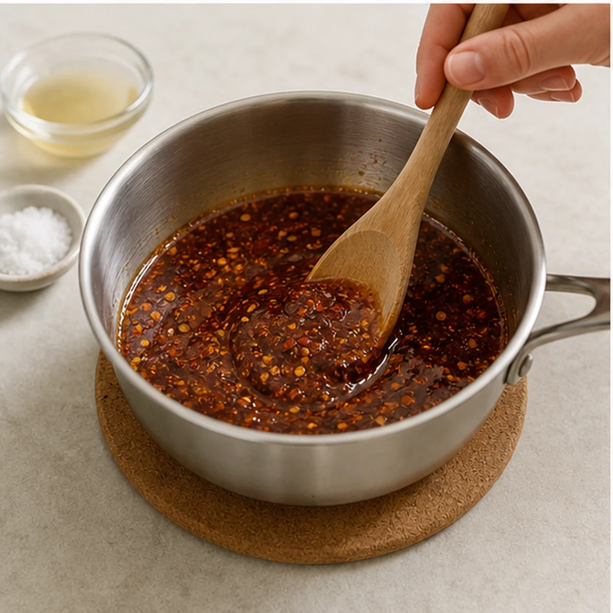 Finish for Classic Hot Honey, showing the ingredients and preparation at this stage