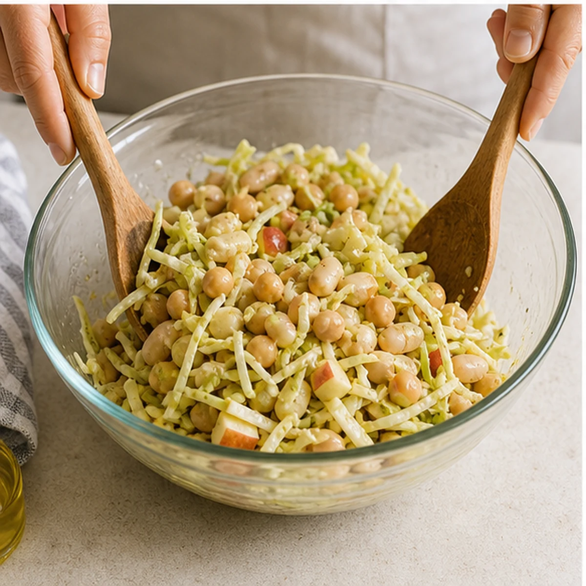 Toss for 10-Minute Fibermaxxing Pantry Bowl, showing the ingredients and preparation at this stage