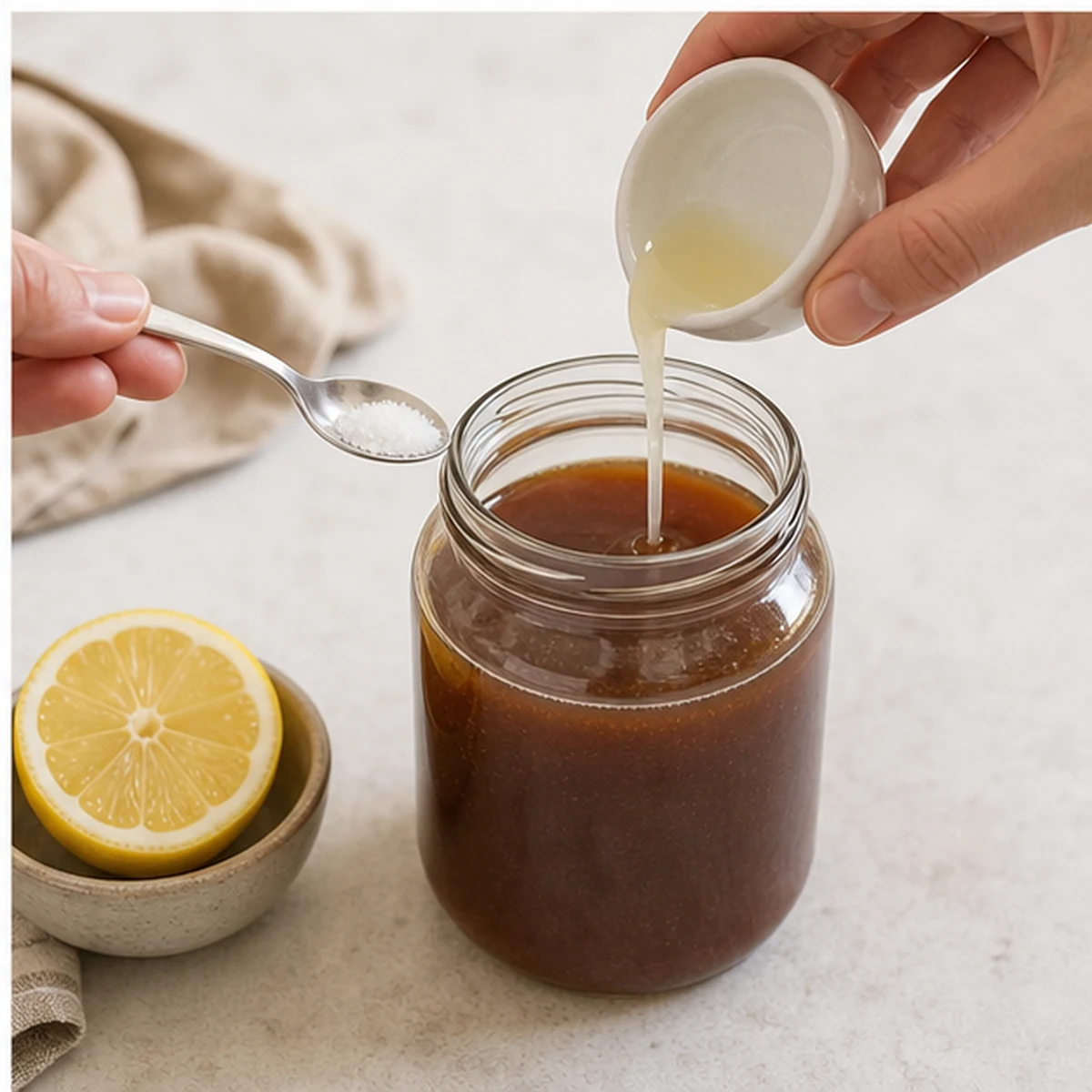 Finish for Homemade Date Syrup, showing the ingredients and preparation at this stage