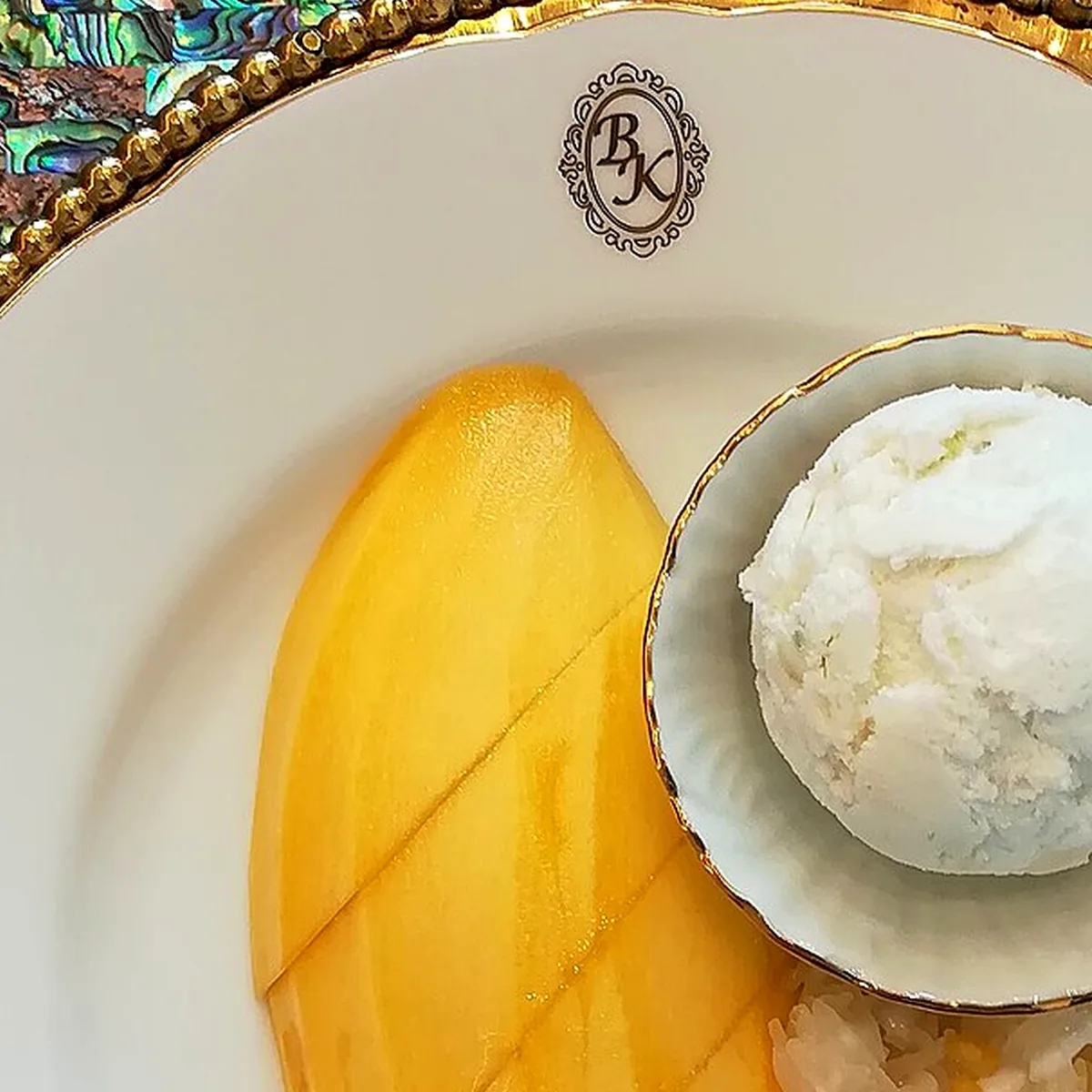 Step 2 for Mango Sticky Rice, showing the ingredients and preparation at this stage