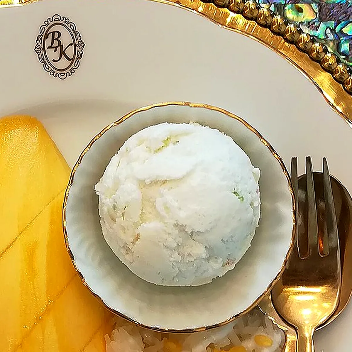 Step 3 for Mango Sticky Rice, showing the ingredients and preparation at this stage