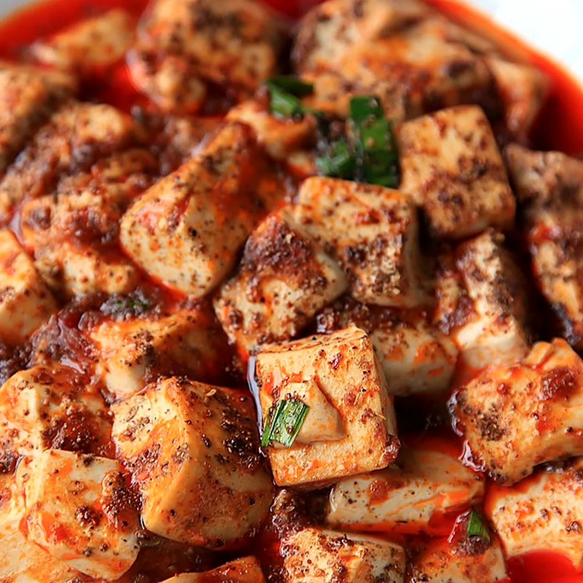 Spice Blend for Mapo Tofu, showing the ingredients and preparation at this stage