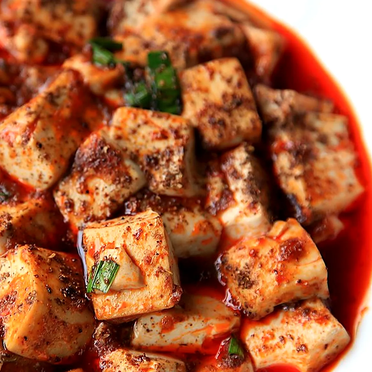 Braise and Assembly for Mapo Tofu, showing the ingredients and preparation at this stage