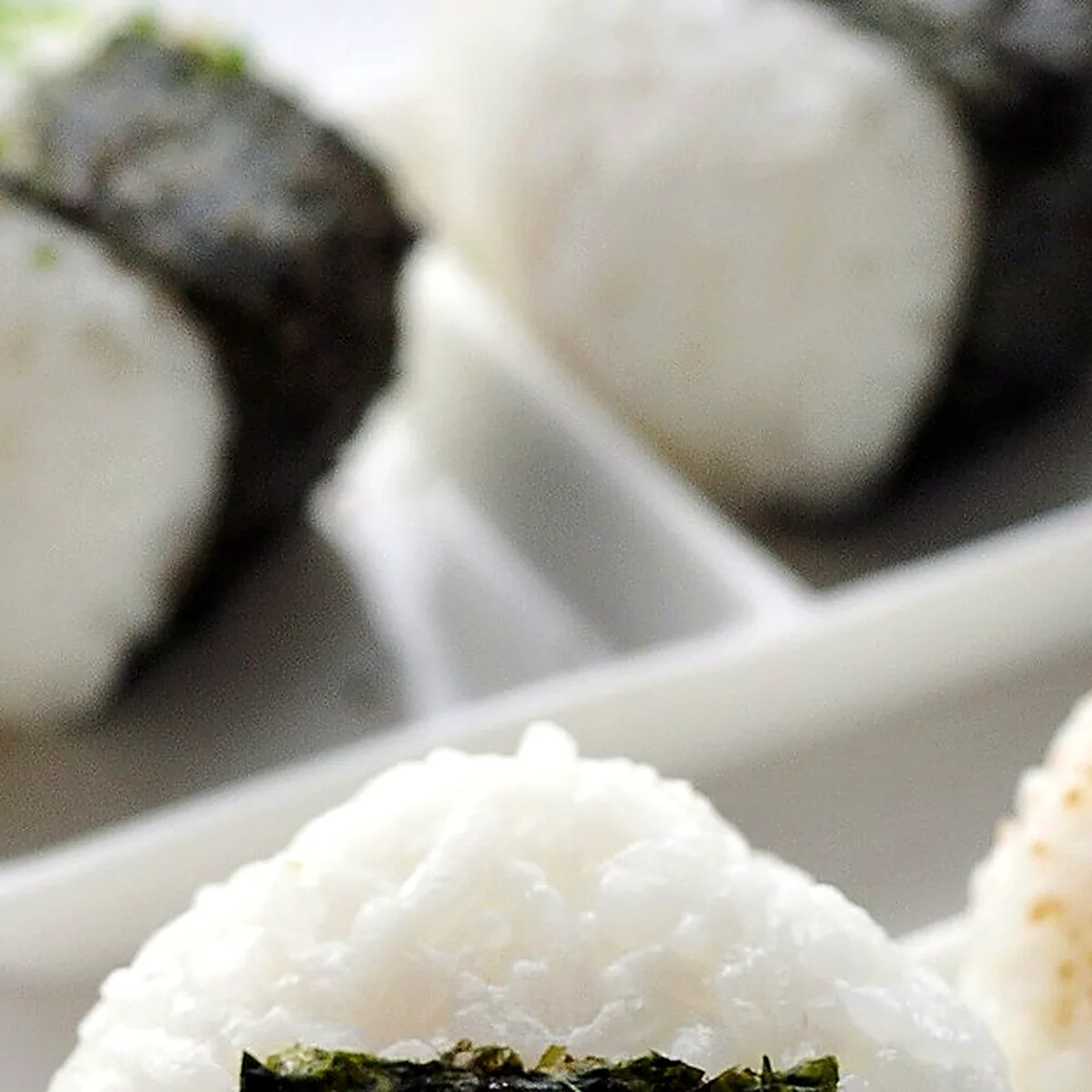 Step 1 for Onigiri, showing the ingredients and preparation at this stage