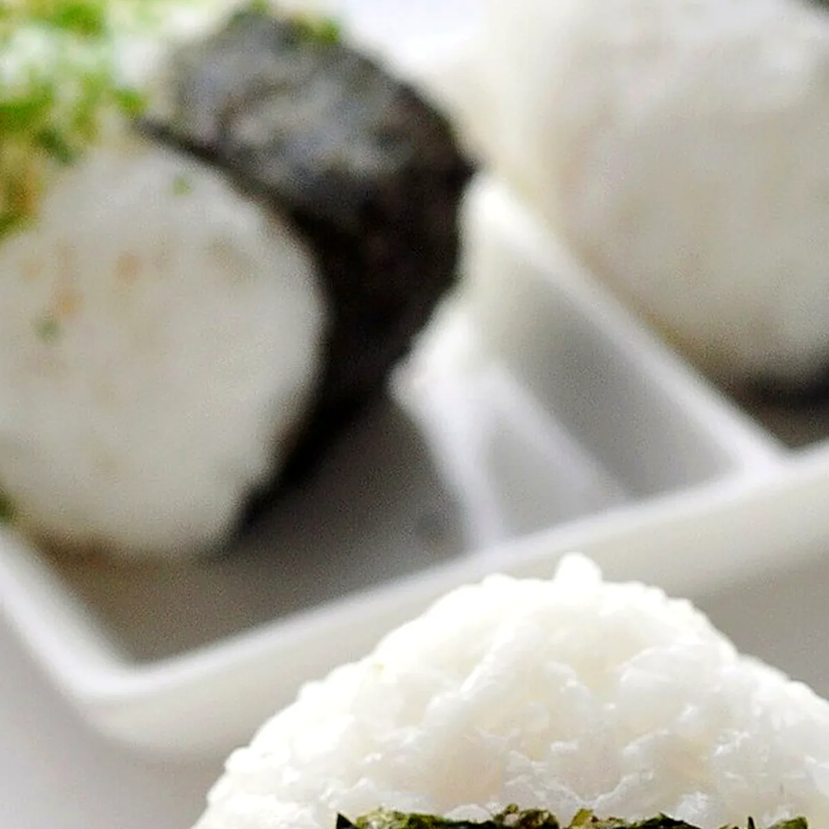 Step 2 for Onigiri, showing the ingredients and preparation at this stage