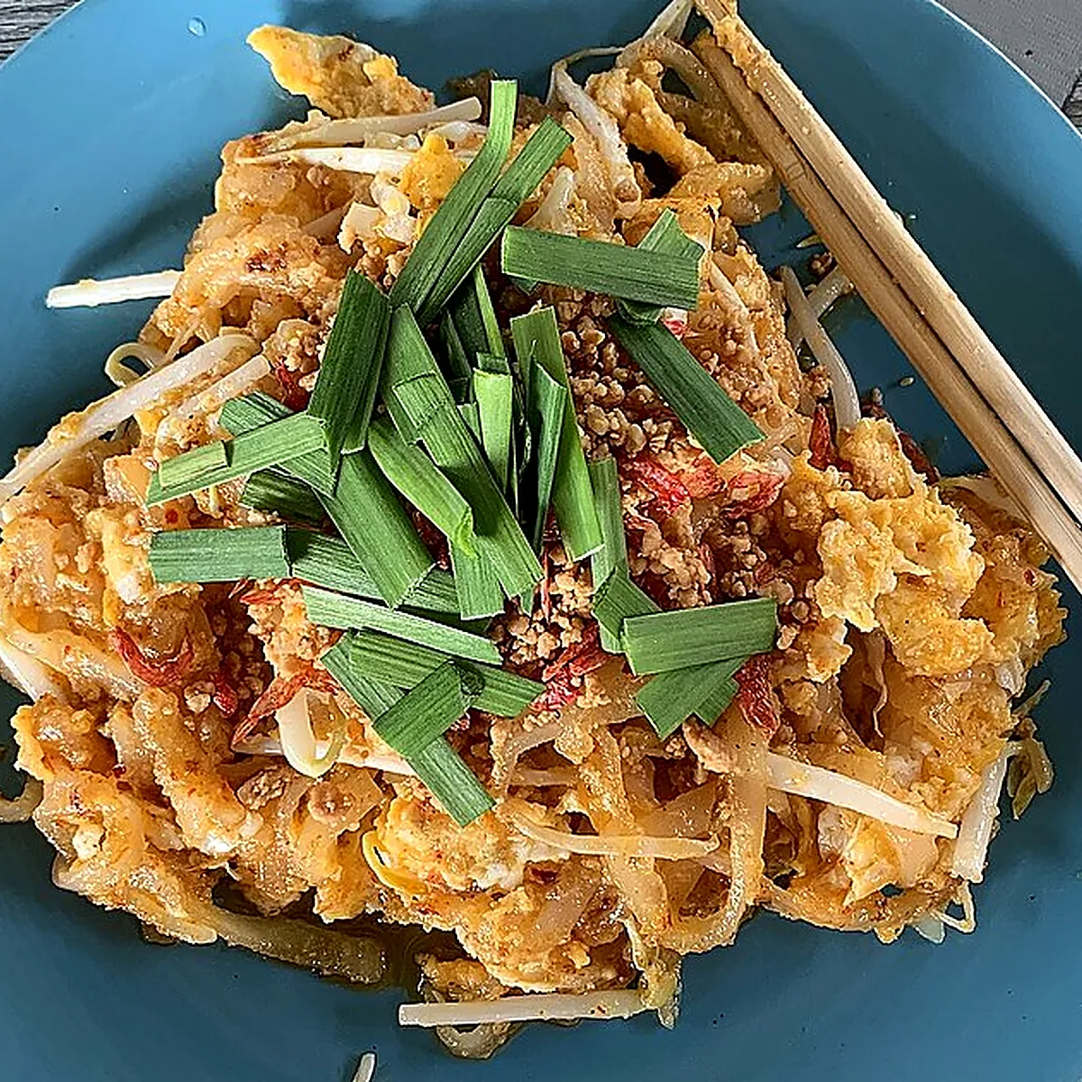 Step 1 for Pad Thai, showing the ingredients and preparation at this stage