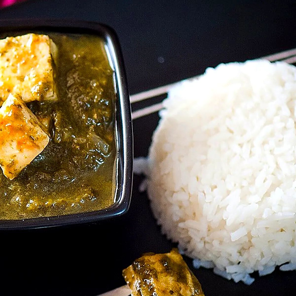 Step 3 for Palak Paneer, showing the ingredients and preparation at this stage