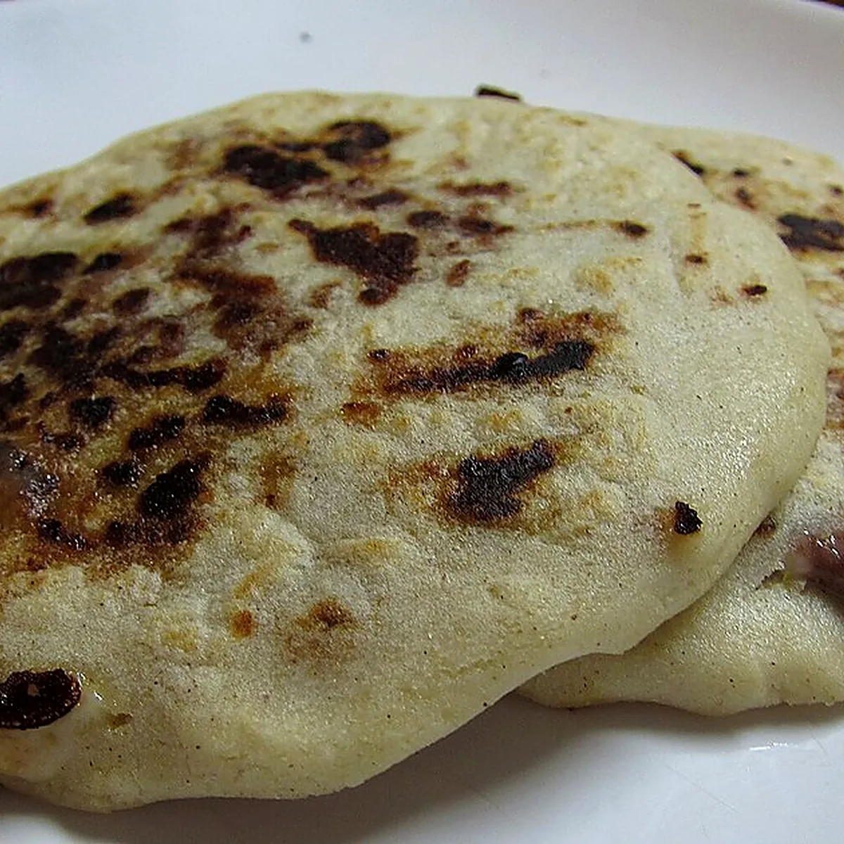 Step 1 for Pupusas, showing the ingredients and preparation at this stage