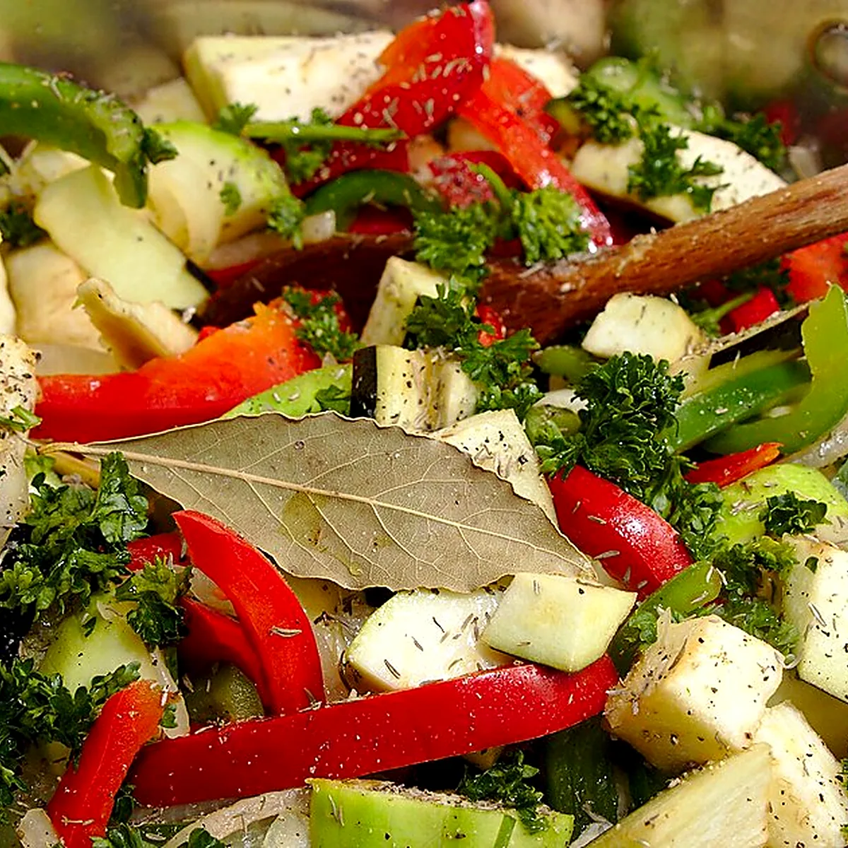Step 1 for Ratatouille, showing the ingredients and preparation at this stage