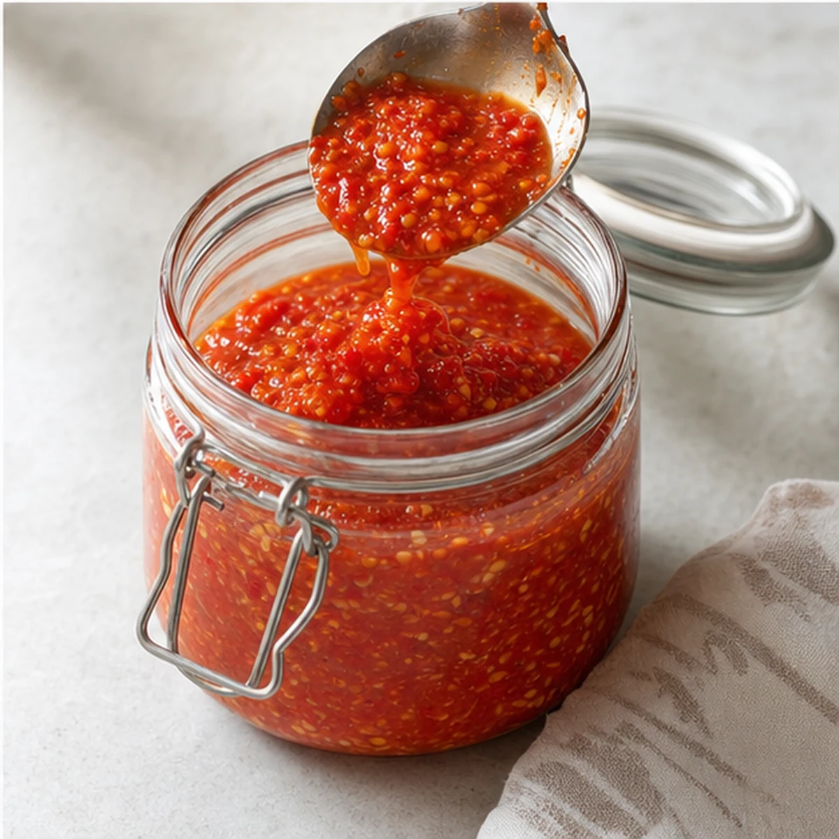 Cool for Sambal Oelek-Style Chile Paste, showing the ingredients and preparation at this stage