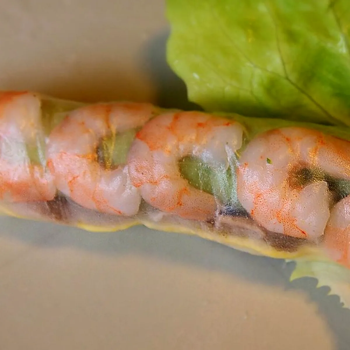 Step 2 for Summer Rolls, showing the ingredients and preparation at this stage