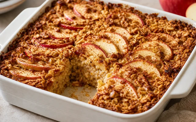 Apple Oat Breakfast Bake, styled to show the recipe's intended texture, color, and serving presentation