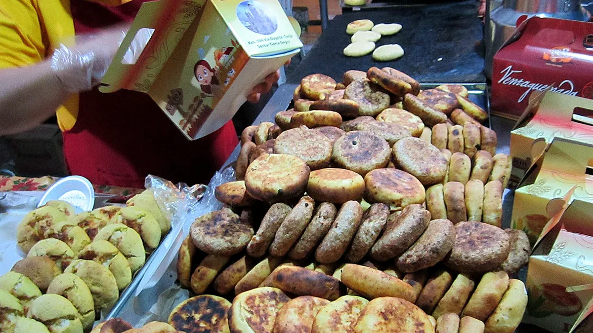 Arepas as served, showing the finished dish
