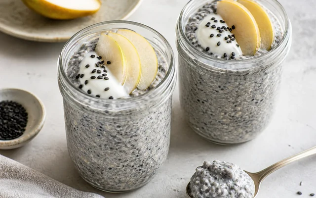 Black Sesame Overnight Oats, styled to show the recipe's intended texture, color, and serving presentation