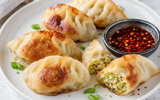 Crispy Cabbage Dumplings, styled to show the recipe's intended texture, color, and serving presentation