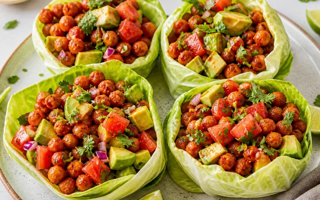 Cabbage Taco Wraps, styled to show the recipe's intended texture, color, and serving presentation