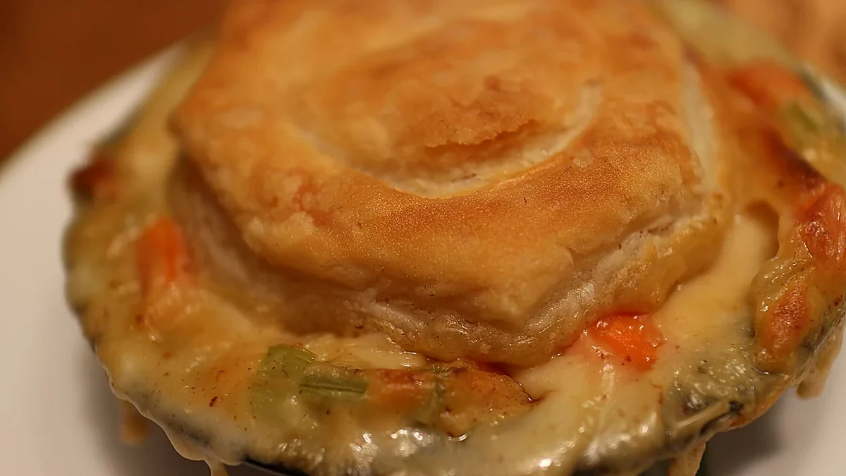 Easy Chicken Pot Pie as served, showing the finished dish