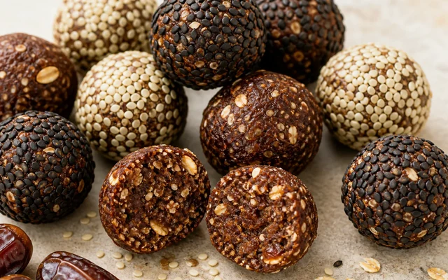 Date-Oat Pantry Bites, styled to show the recipe's intended texture, color, and serving presentation